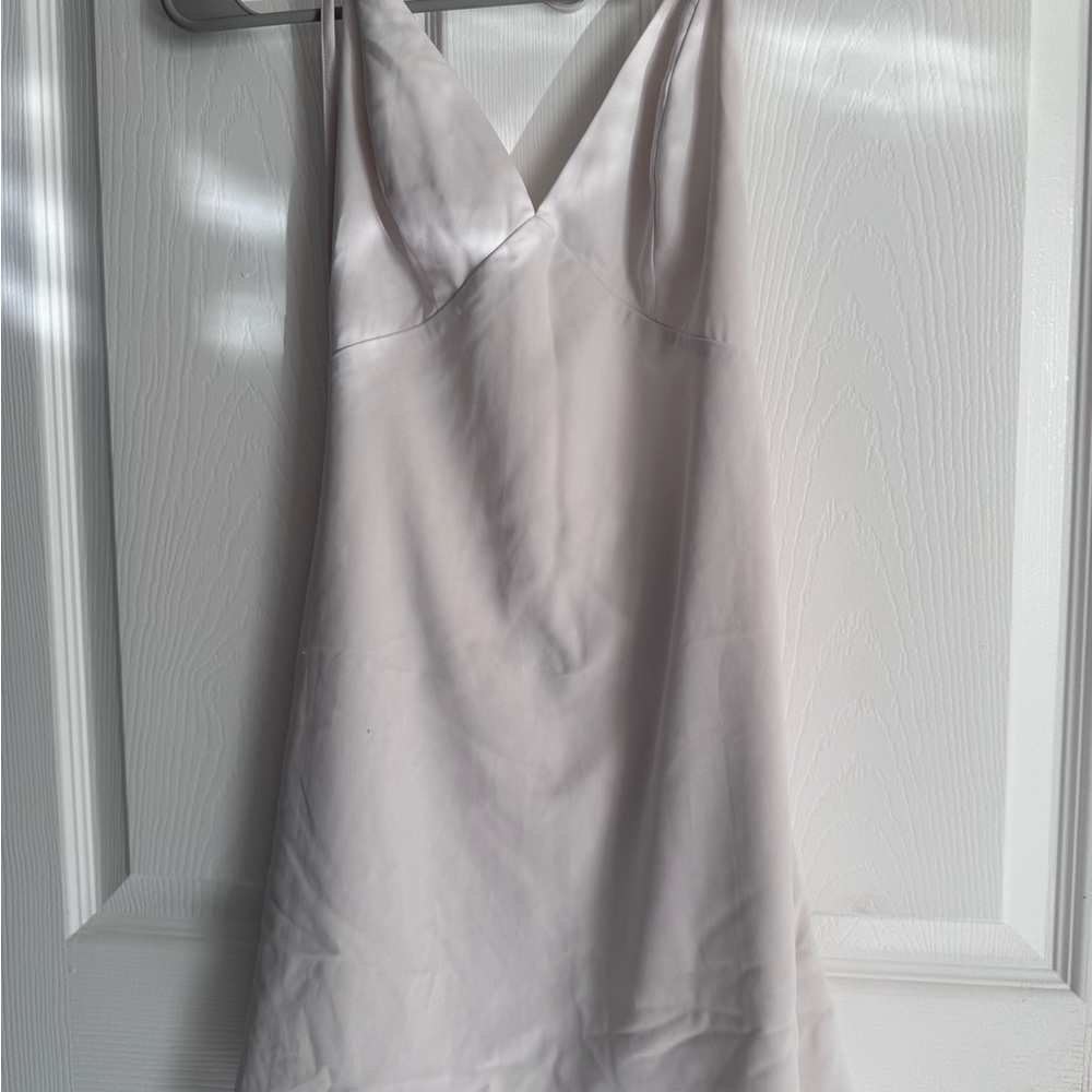 Tiger Mist -Elegant White Satin Slip Dress